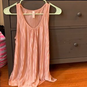Pink silky tank blouse